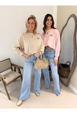 21Jewelz Strepen sweater amour paris - beige