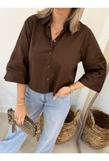 21Jewelz Effen blousje met uitlopende mouwen - bruin