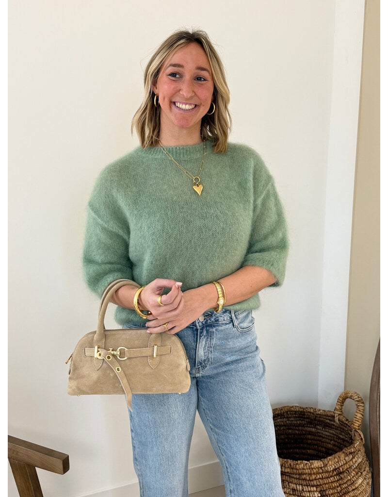 21Jewelz Losvallend wollig truitje met korte mouw - lichtgroen