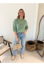 21Jewelz Losvallend wollig truitje met korte mouw - lichtgroen
