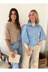 21Jewelz Wollig vestje met schoudervulling - beige