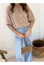 21Jewelz Wollig vestje met schoudervulling - beige