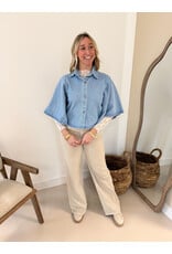 21Jewelz Denim blouse met uitlopende mouwen