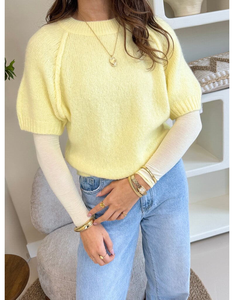 21Jewelz Truitje met opvallende naad - lichtgeel