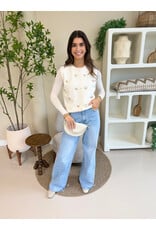 21Jewelz Gilet met gouden hartjes - ecru