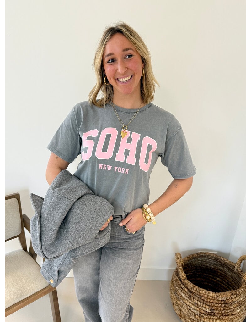 Soho t-shirt - grijs/roze