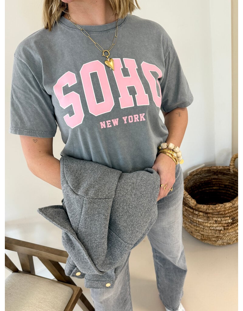 Soho t-shirt - grijs/roze
