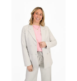 21Jewelz Effen blazer met dubbele knopen - lichtgrijs