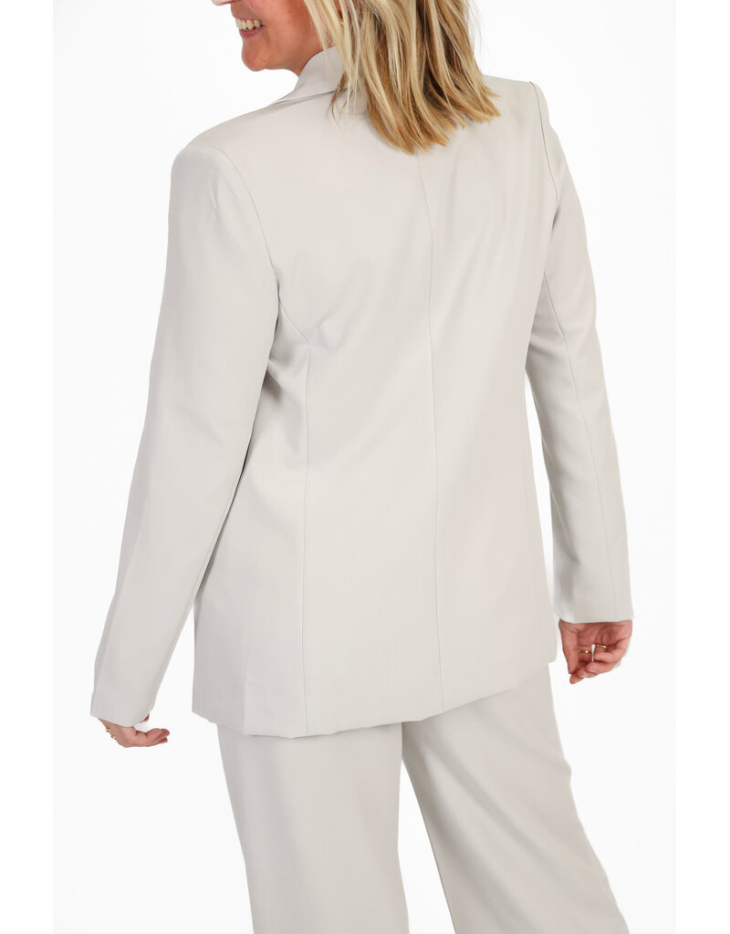 21Jewelz Effen blazer met dubbele knopen - lichtgrijs