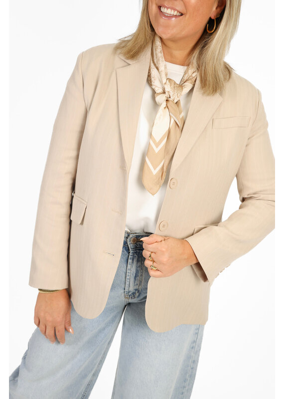 21Jewelz Blazer met krijtstreep - beige