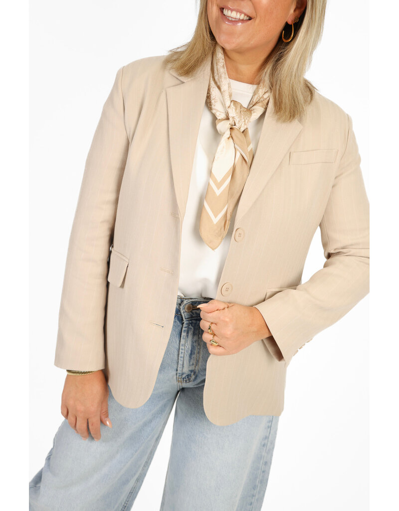 21Jewelz Blazer met krijtstreep - beige