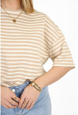 21Jewelz Gestreept shirt met drie kwart mouwen - beige