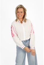 21Jewelz Blouse met roze borduursels - wit
