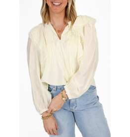 21Jewelz Blouse met ruffles en kant - geel