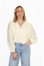 21Jewelz Blouse met ruffles en kant - geel