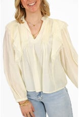 21Jewelz Blouse met ruffles en kant - geel