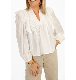 21Jewelz Blouse met ruffles en kant - wit