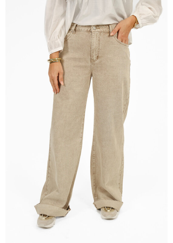 21Jewelz Extra tall basic wide leg jeans - washed beige