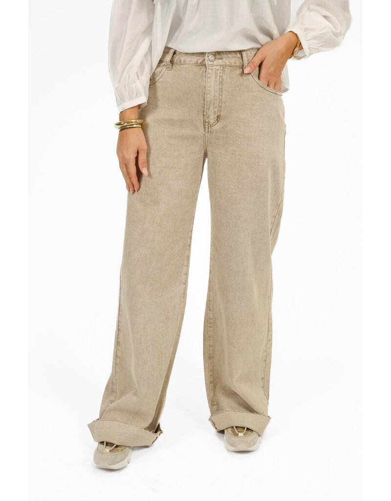 21Jewelz Extra tall basic wide leg jeans - washed beige