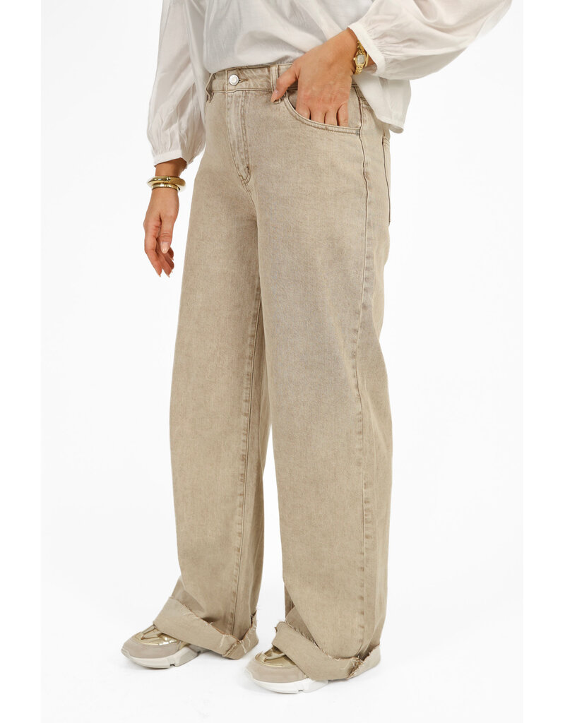 21Jewelz Extra tall basic wide leg jeans - washed beige