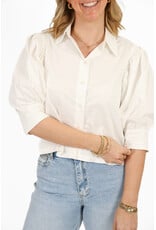 21Jewelz Cropped blouse met pofmouw - wit