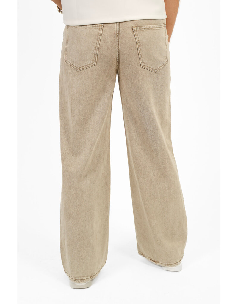 21Jewelz Basic wide leg jeans - washed beige