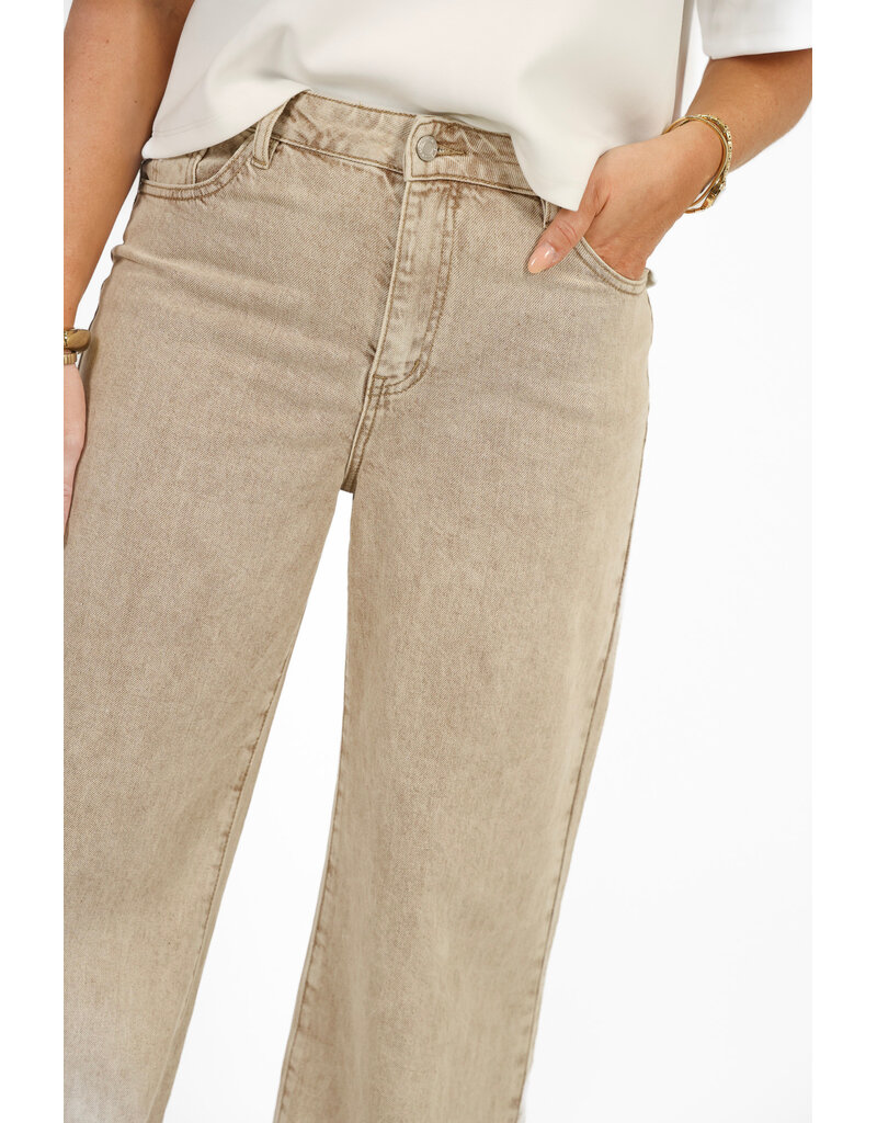 21Jewelz Basic wide leg jeans - washed beige