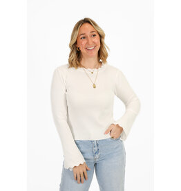 21Jewelz Zigzag truitje met lange mouw - wit