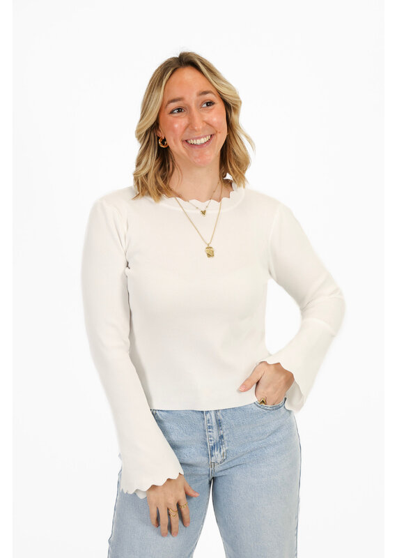 21Jewelz Zigzag truitje met lange mouw - wit