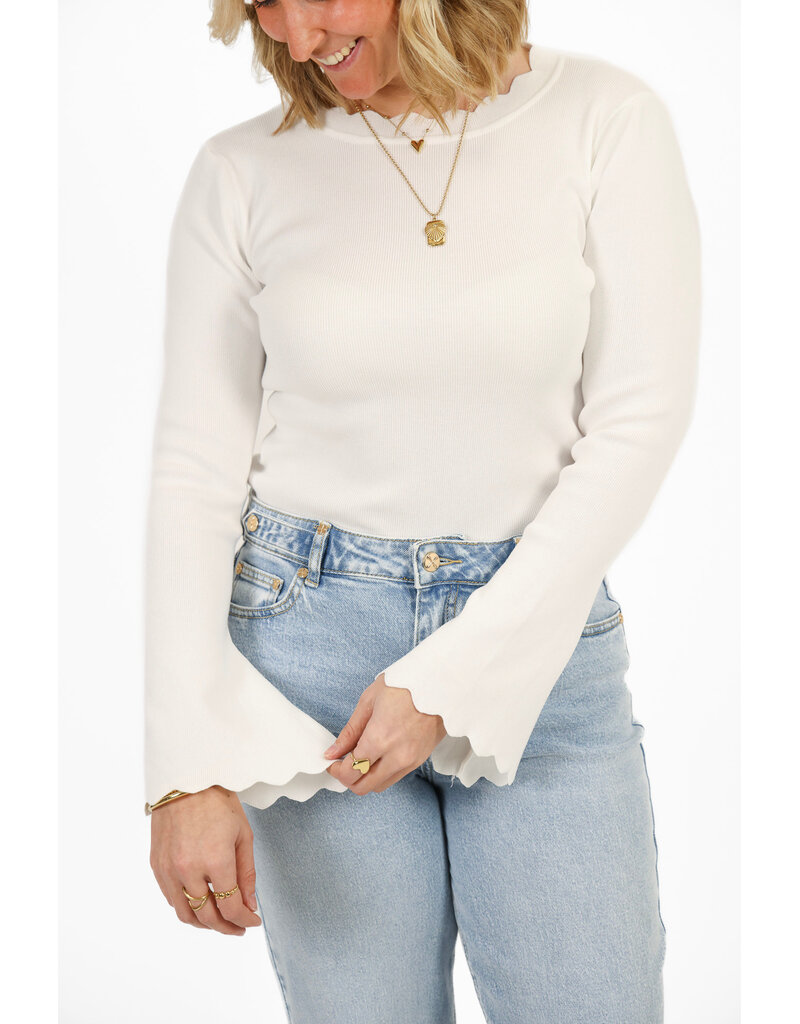 21Jewelz Zigzag truitje met lange mouw - wit