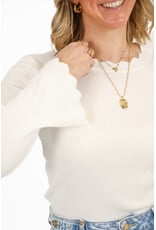 21Jewelz Zigzag truitje met lange mouw - wit