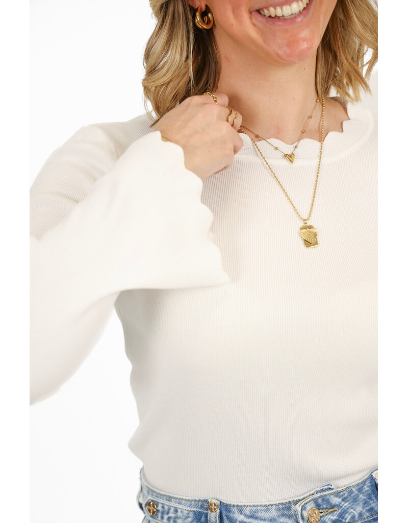 21Jewelz Zigzag truitje met lange mouw - wit