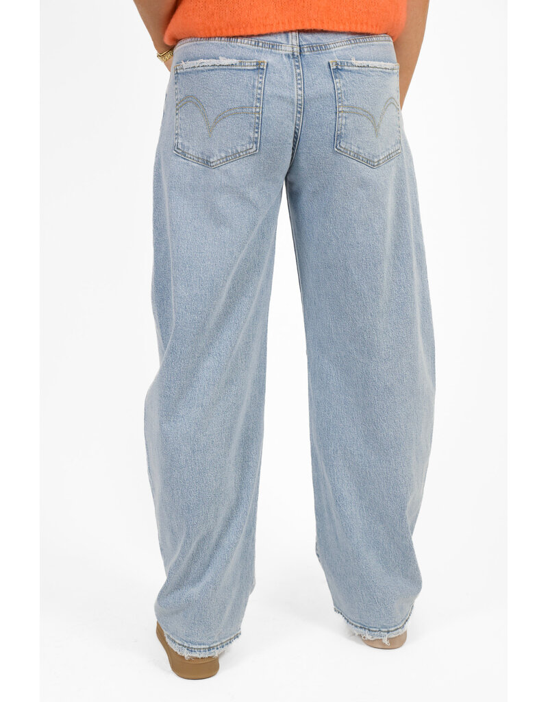 21Jewelz Gerafelde barrel jeans - lichtblauw