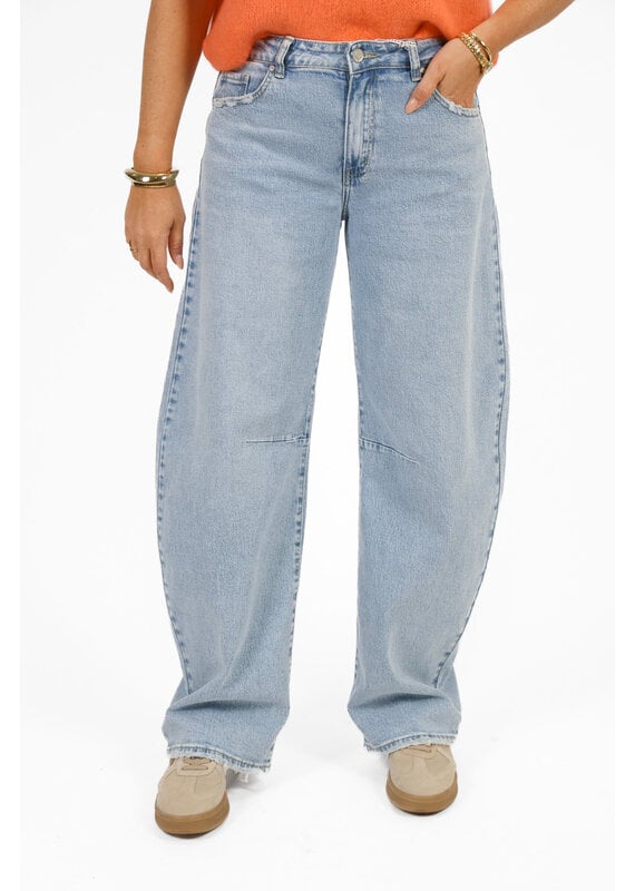 21Jewelz Gerafelde barrel jeans - lichtblauw