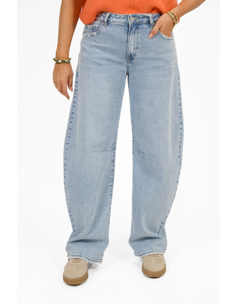 21Jewelz Gerafelde barrel jeans - lichtblauw