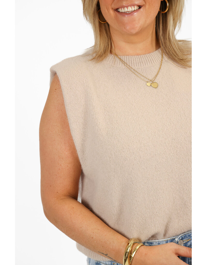 21Jewelz Wollige mouwloze top - beige