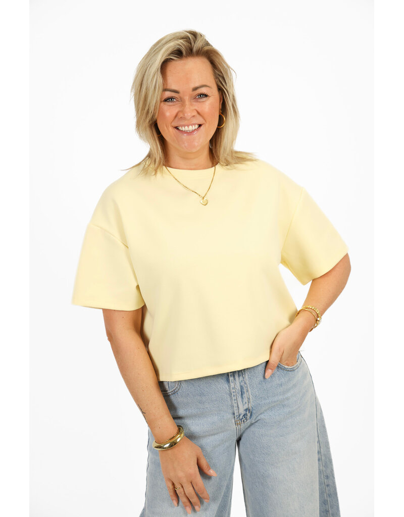 21Jewelz Effen boxy shirt - geel