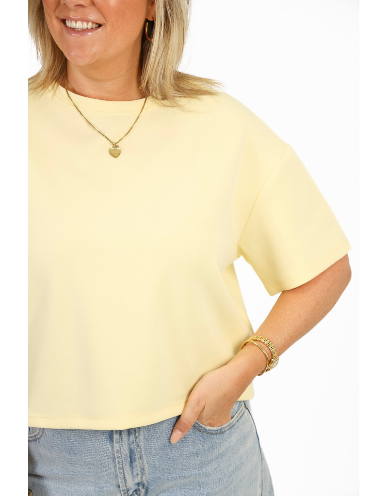 21Jewelz Effen boxy shirt - geel