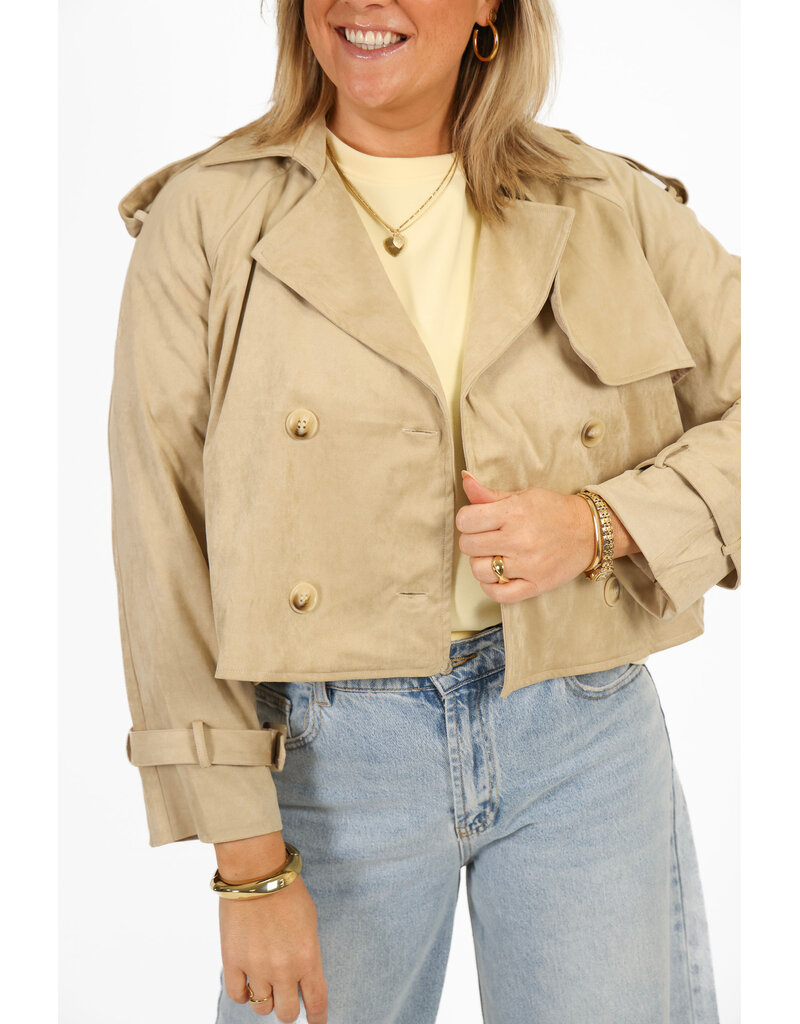 21Jewelz Kort jasje met knopen - beige