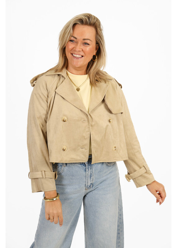 21Jewelz Kort jasje met knopen - beige