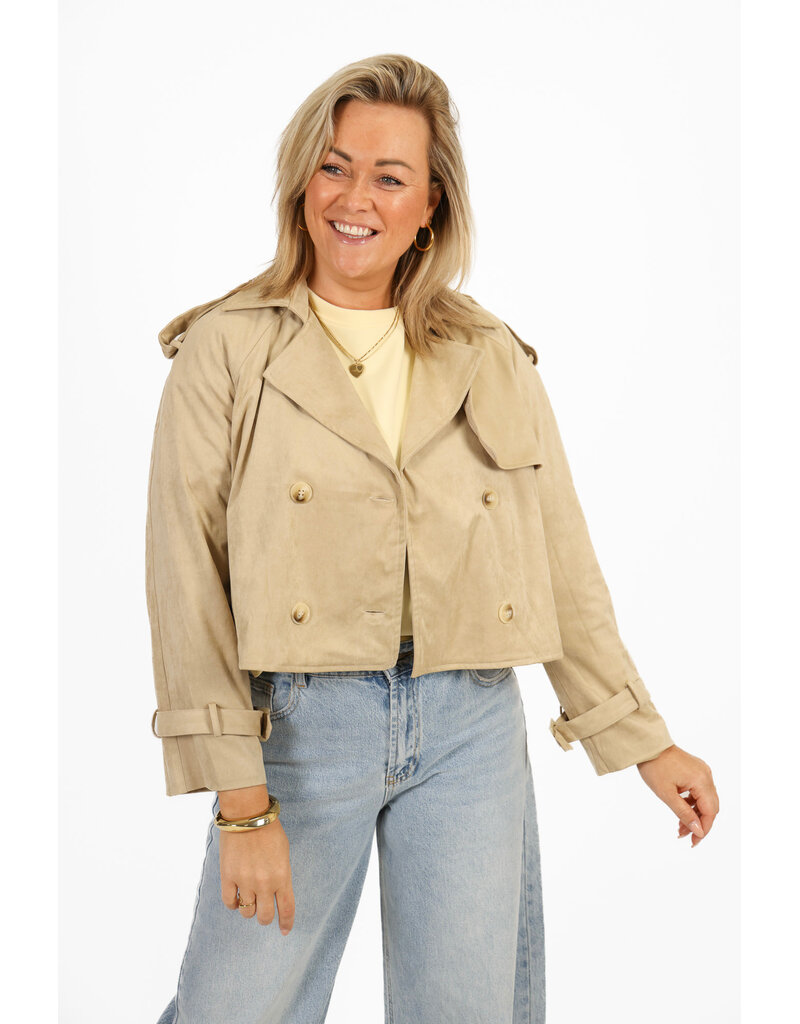 21Jewelz Kort jasje met knopen - beige