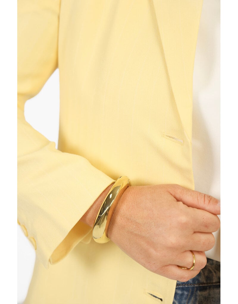 Blazer met krijtstreep - geel