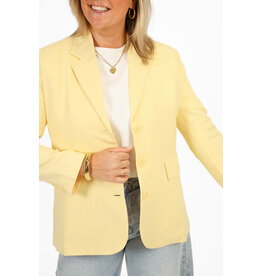 Blazer met krijtstreep - geel