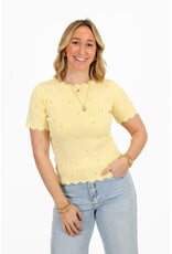 21Jewelz Zigzag shirt met gouden studs - geel