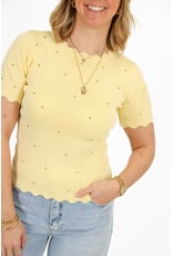 21Jewelz Zigzag shirt met gouden studs - geel