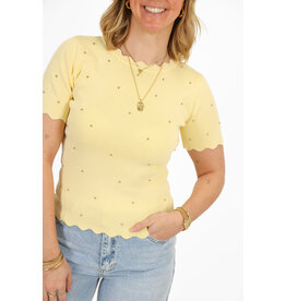 21Jewelz Zigzag shirt met gouden studs - geel