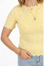 21Jewelz Zigzag shirt met gouden studs - geel