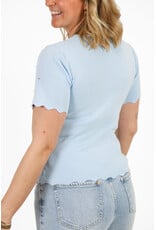 21Jewelz Zigzag shirt met gouden studs - blauw