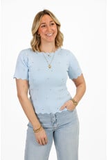 21Jewelz Zigzag shirt met gouden studs - blauw