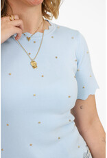 21Jewelz Zigzag shirt met gouden studs - blauw